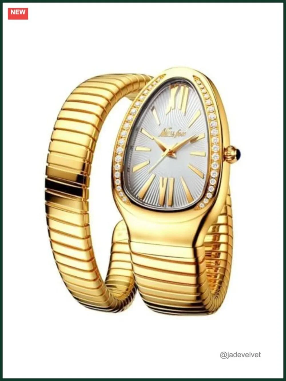 Classic Snake Shape Watch Women Gold Silver Bracelet Quartz Ladies Wristwatch